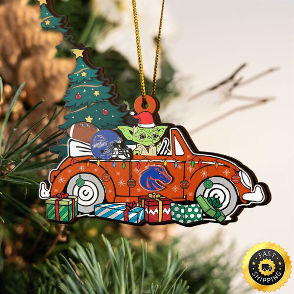 NCAA Boise State Broncos And Baby Yoda Christmas Ornament