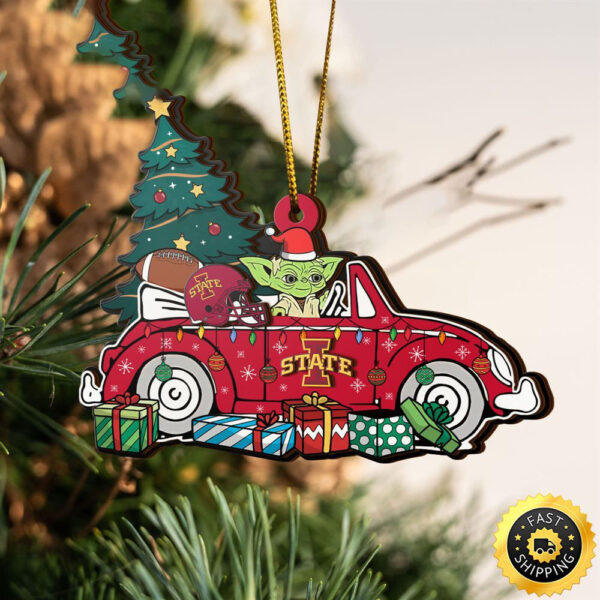 NCAA Iowa State Cyclones And Baby Yoda Christmas Ornament