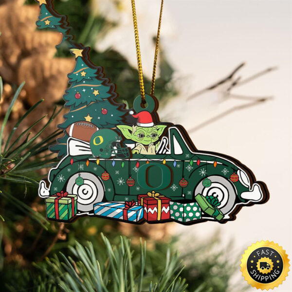 NCAA Oregon Ducks And Baby Yoda Christmas Ornament