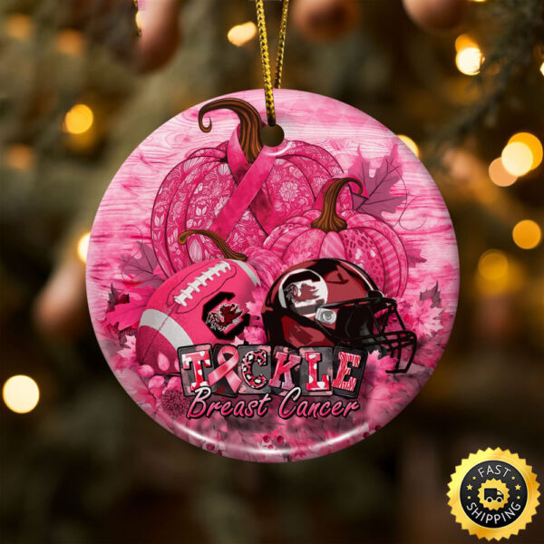 NCAA South Carolina Gamecocks Breast Cancer And Sport Team Ceramic Ornament