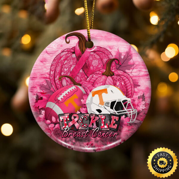 NCAA Tennessee Volunteers Breast Cancer And Sport Team Ceramic Ornament