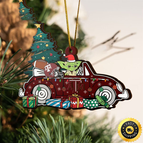 NCAA Texas A&M Aggies And Baby Yoda Christmas Ornament