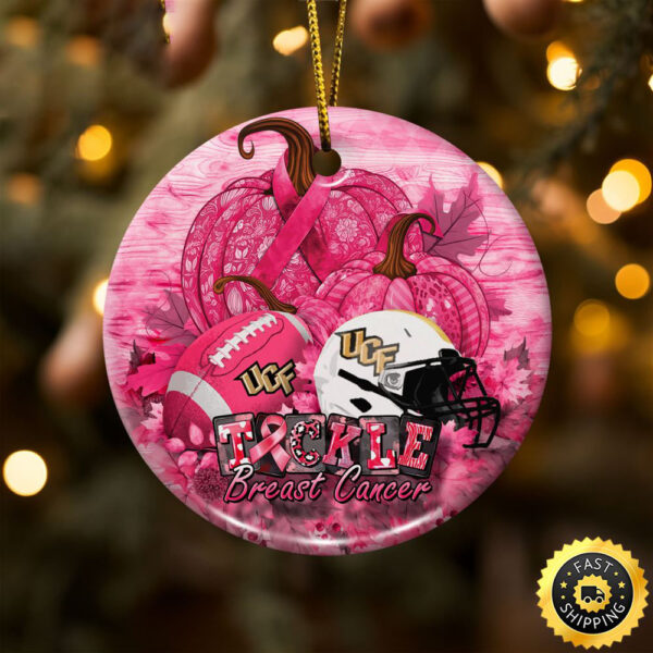 NCAA UCF Knights Breast Cancer And Sport Team Ceramic Ornament