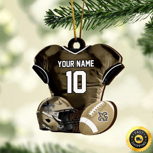 New Orleans Saints NFL Sport Ornament Custom Name And Number