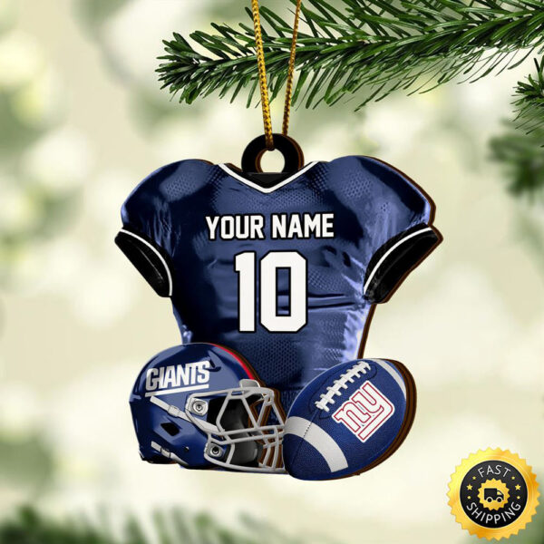 New York Giants NFL Sport Ornament Custom Name And Number