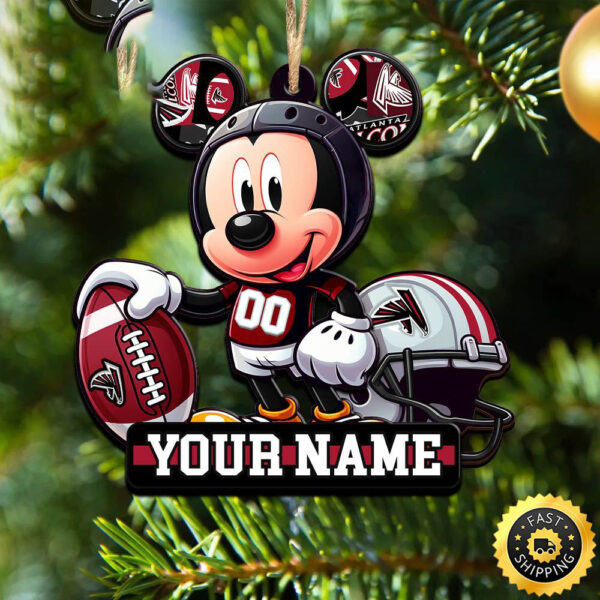 NFL Atlanta Falcons Mickey Mouse Ornament Personalized Your Name