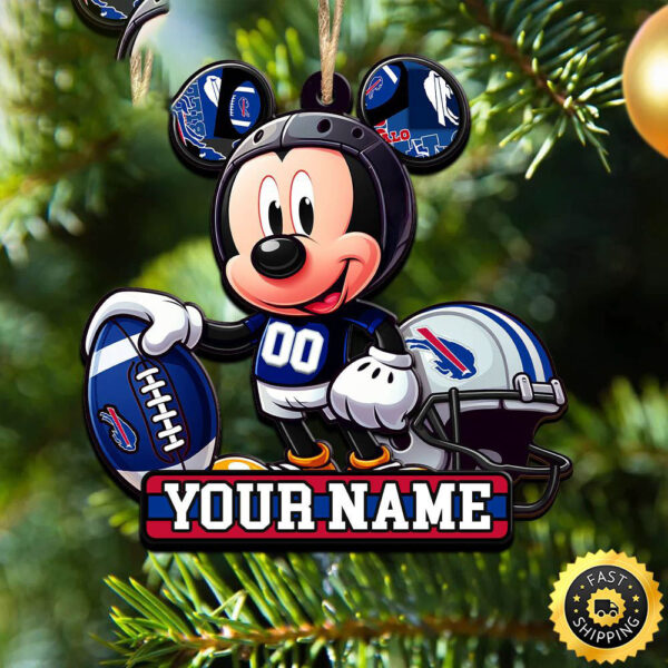 NFL Buffalo Bills Mickey Mouse Ornament Personalized Your Name