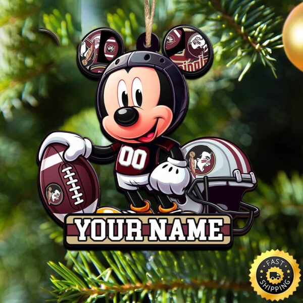 NFL Florida State Seminoles Mickey Mouse Ornament Personalized Your Name