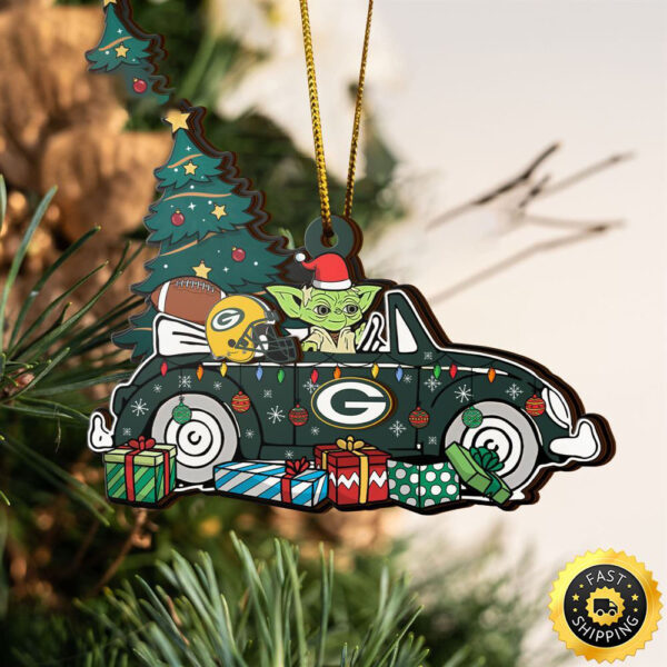 NFL Green Bay Packers And Baby Yoda Christmas Ornament