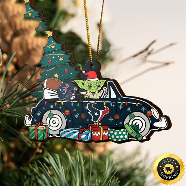 NFL Houston Texans And Baby Yoda Christmas Ornament