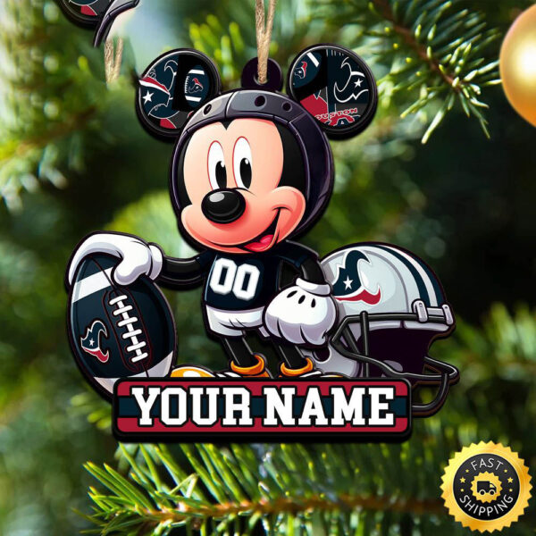 NFL Houston Texans Mickey Mouse Ornament Personalized Your Name