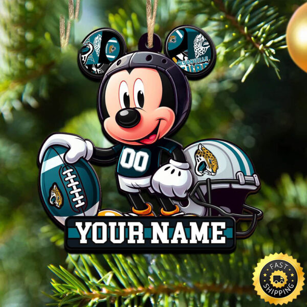 NFL Jacksonville Jaguars Mickey Mouse Ornament Personalized Your Name