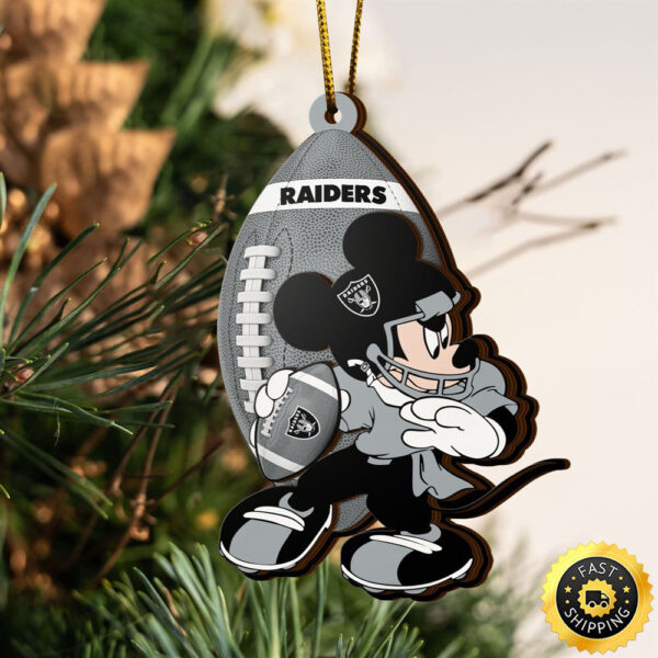 NFL Las Vegas Raiders Mickey Mouse Christmas Ornament