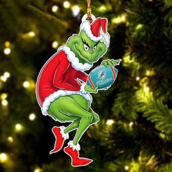 NFL Miami Dolphins Grinch Stole Christmas Tree Ornament Decoration