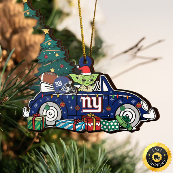 NFL New York Giants And Baby Yoda Christmas Ornament