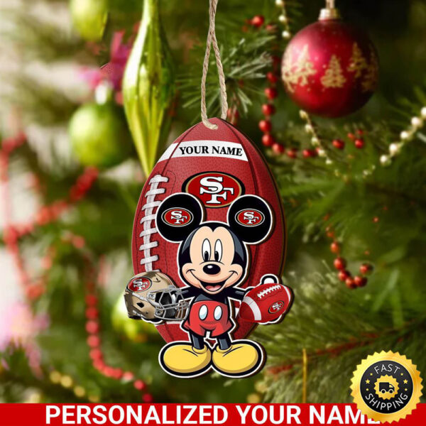 San Francisco 49ers And Mickey Mouse Ornament Personalized Your Name