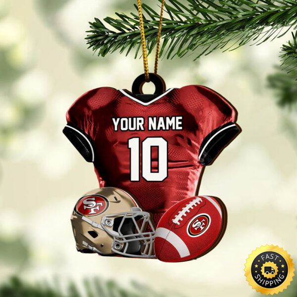 San Francisco 49ers NFL Sport Ornament Custom Name And Number