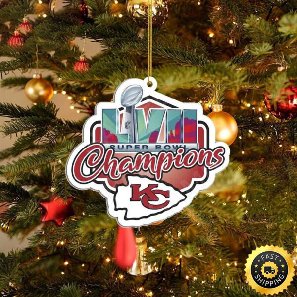 Super Bowl 2024 Champions Kansas City Chiefs Xmas Ornament Football N.F.L