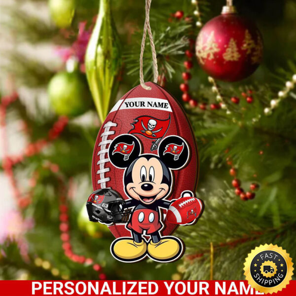 Tampa Bay Buccaneers And Mickey Mouse Ornament Personalized Your Name