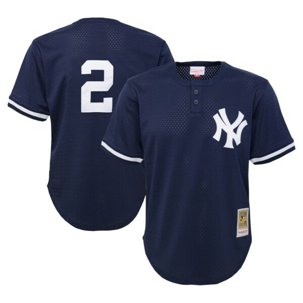 Derek Jeter New York Yankees Mitchell & Ness Toddler Cooperstown Collection Mesh Batting Practice Jersey - Navy