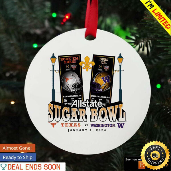 Washington Huskies vs. Texas Longhorns Allstate Sugar Bowl 2024 ornament