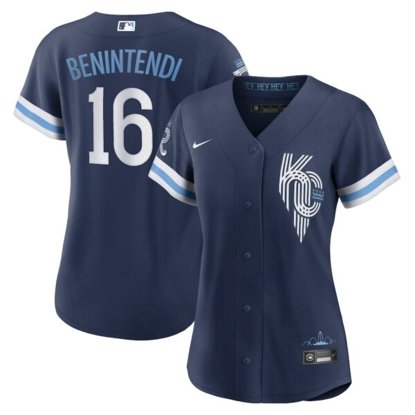 Andrew Benintendi Kansas City Royals Nike Women's City Connect Replica Player Jersey - Navy