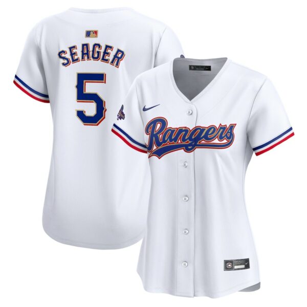 Corey Seager Texas Rangers Nike Women's 2024 Gold Collection Limited Player Jersey - White