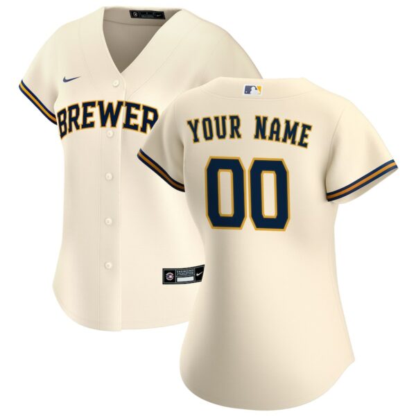 Milwaukee Brewers Nike Women's Home Replica Custom Jersey - Cream