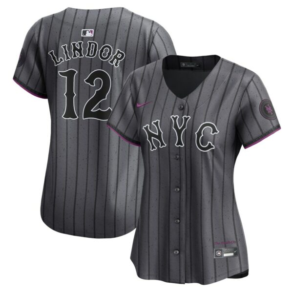 Francisco Lindor New York Mets Nike Women's 2024 City Connect Limited Player Jersey - Graphite