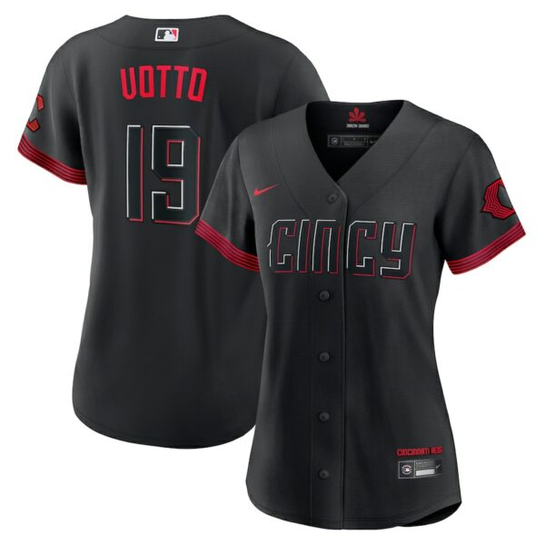 Joey Votto Cincinnati Reds Nike Women's City Connect Replica Player Jersey - Black