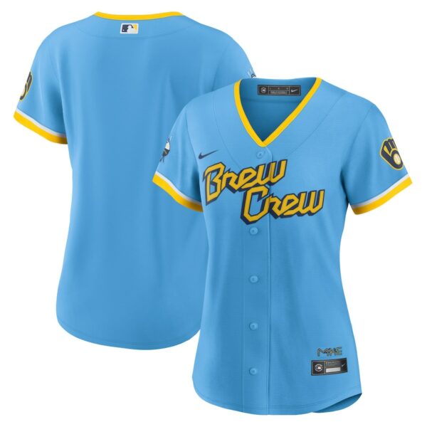 Milwaukee Brewers Nike Women's City Connect Replica Team Jersey - Powder Blue