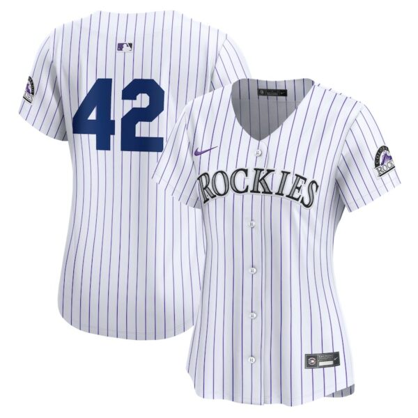 Colorado Rockies Nike Women's 2024 Jackie Robinson Day Home Limited Jersey - White