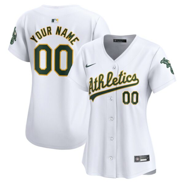 Oakland Athletics Nike Women's Home Limited Custom Jersey - White