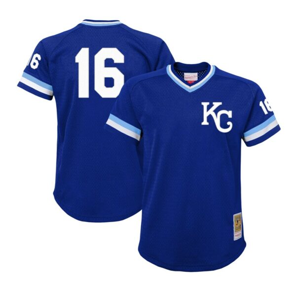 Bo Jackson Kansas City Royals Mitchell & Ness Youth Cooperstown Collection Mesh Batting Practice Jersey - Royal