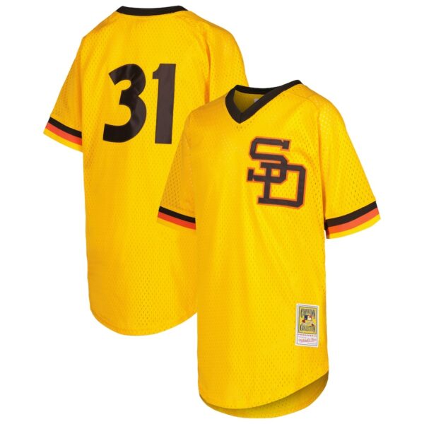 Dave Winfield San Diego Padres Mitchell & Ness Youth Cooperstown Collection Mesh Batting Practice Jersey - Gold