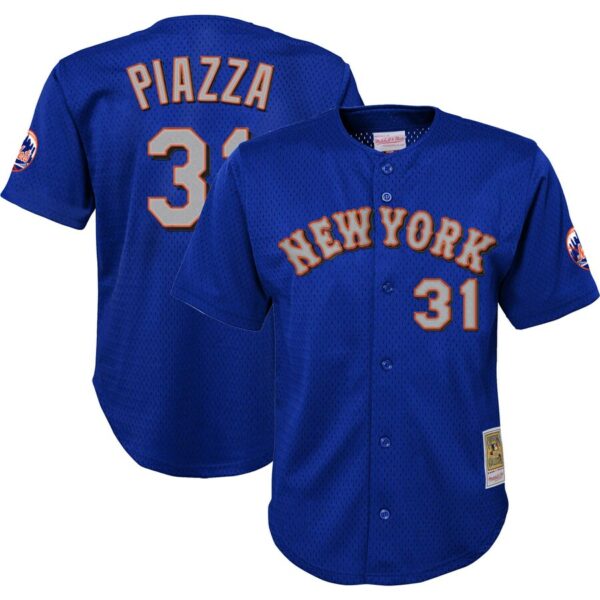 Mike Piazza New York Mets Mitchell & Ness Youth Cooperstown Collection Mesh Batting Practice Jersey - Royal