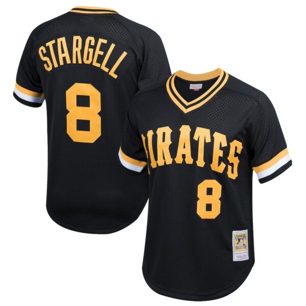 Willie Stargell Pittsburgh Pirates Mitchell & Ness Youth Cooperstown Collection Mesh Batting Practice Jersey - Black