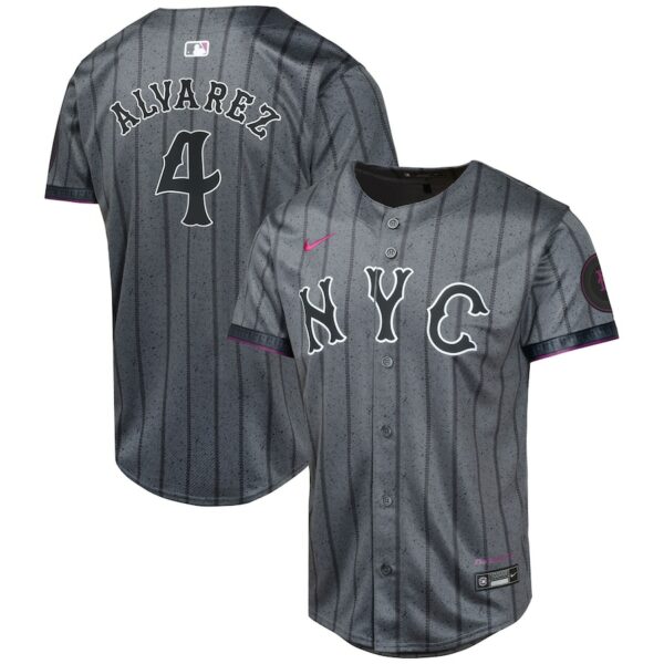 Francisco Alvarez New York Mets Nike Youth 2024 City Connect Limited Player Jersey - Graphite