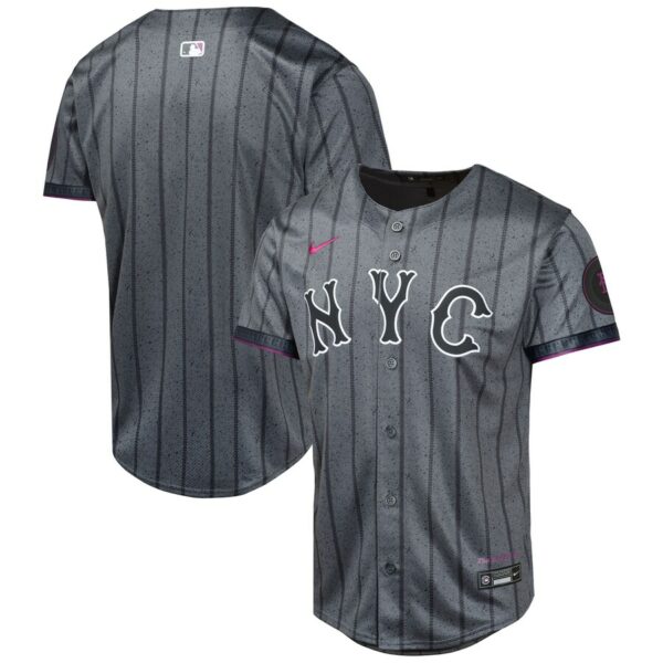 New York Mets Nike Youth 2024 City Connect Limited Jersey - Graphite