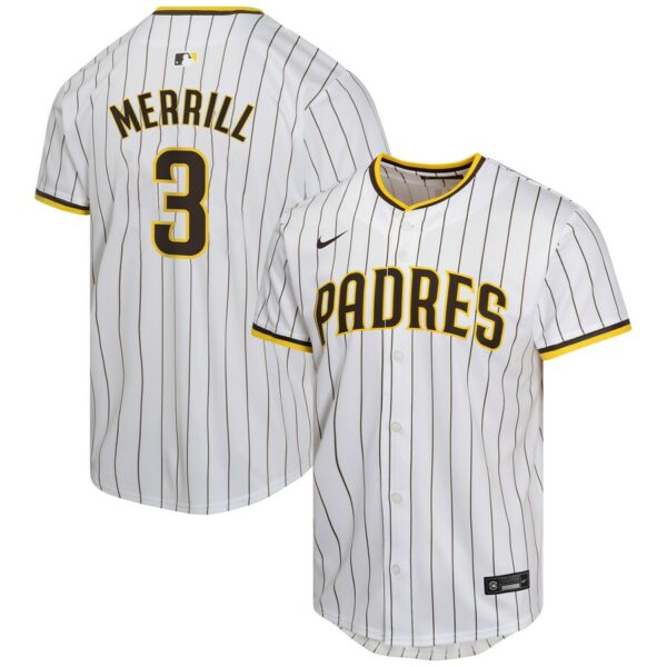 Jackson Merrill San Diego Padres Nike Youth Home Player Game Jersey - White