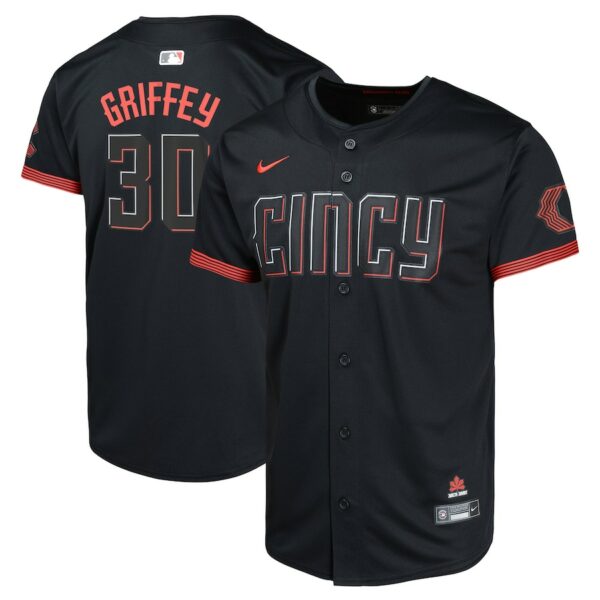 Ken Griffey Jr. Cincinnati Reds Nike Youth City Connect Limited Player Jersey - Black