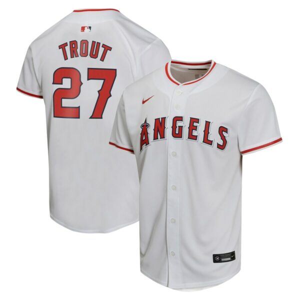 Mike Trout Los Angeles Angels Nike Youth Home Game Player Jersey - White