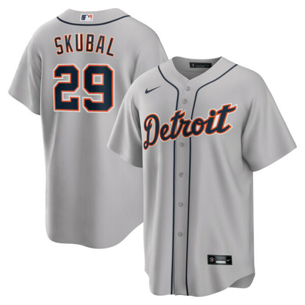 Men's Detroit Tigers Tarik Skubal Nike Gray Road Replica Jersey