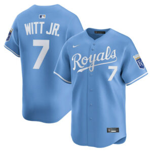 Men's Kansas City Royals Bobby Witt Jr. Nike Light Blue Alternate Limited Player Jersey
