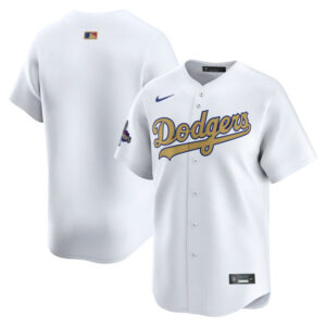 Men's Los Angeles Dodgers Nike White 2025 Gold Collection Limited Jersey