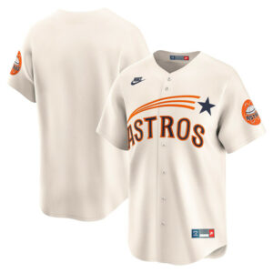 Men's Houston Astros Nike Cream Throwback Cooperstown Collection Limited Jersey