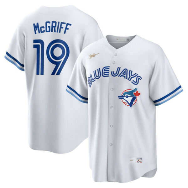 Men's Toronto Blue Jays Fred McGriff Nike White Cooperstown Collection 2023 Hall of Fame Inline Replica Jersey