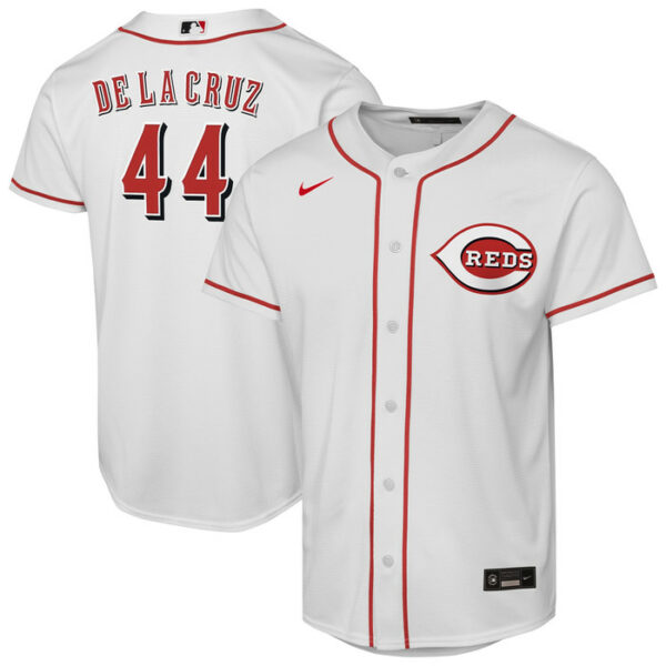 Youth Cincinnati Reds Elly De La Cruz Nike White Home Replica Player Jersey