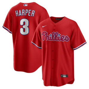Men's Philadelphia Phillies Bryce Harper Nike Red Alternate Replica Player Name Jersey