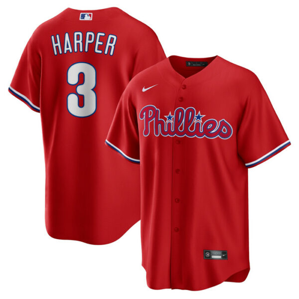 Men's Philadelphia Phillies Bryce Harper Nike Red Alternate Replica Player Name Jersey